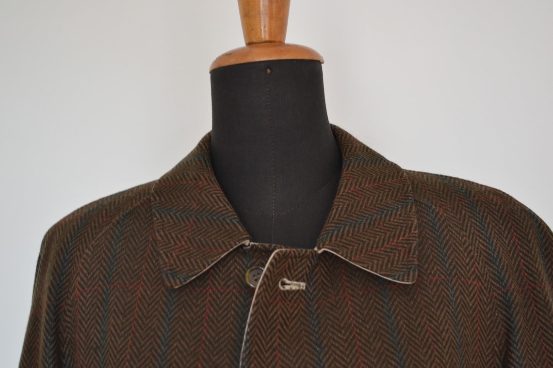 BURBERRY Reversible Vintage Wool Mens Trench Coat / Burberry - Etsy