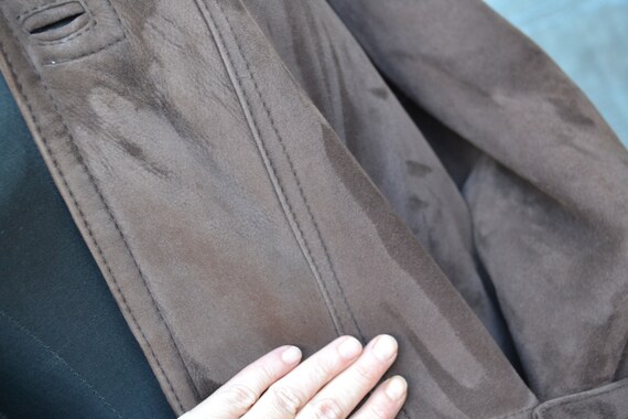 Original men's brown shearling coat size XL - image 8