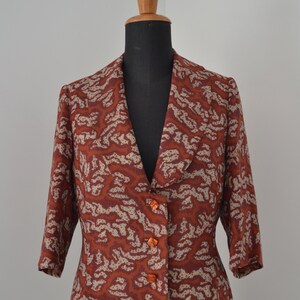 1960's brown two-pieces vintage dress suit, vintage mod set, vintage mod dress and jacket image 9