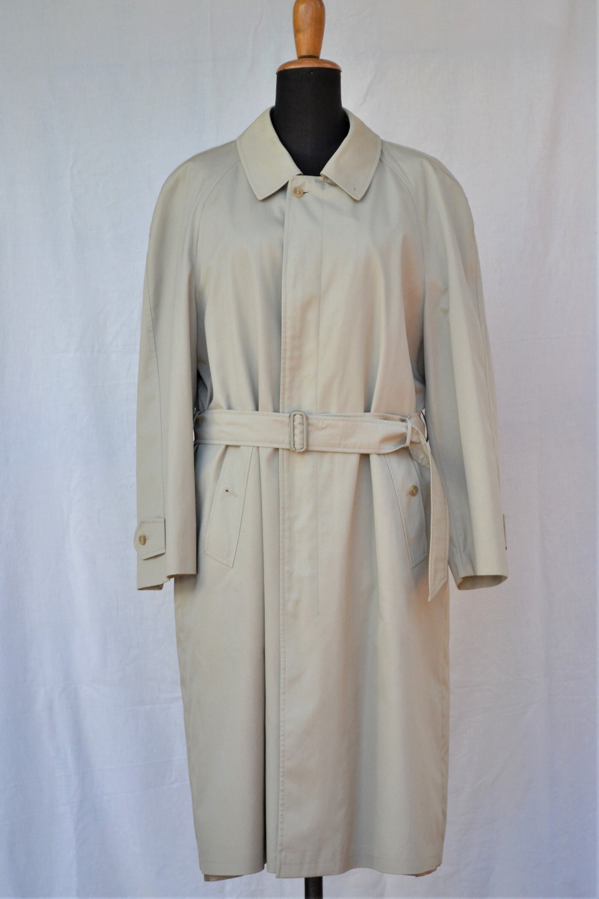 80s Vintage Beige Military Trench Coat / Mens Overcoat - Etsy