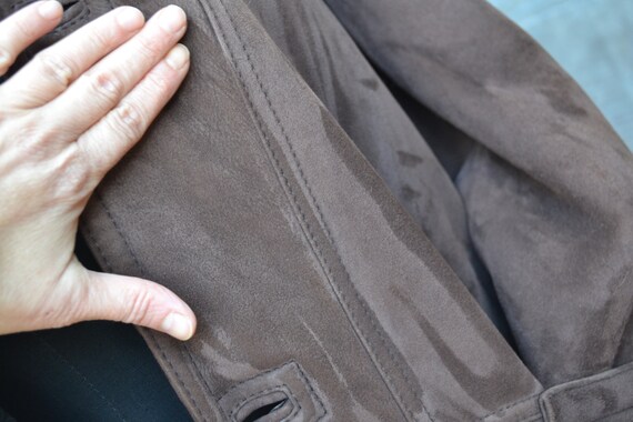 Original men's brown shearling coat size XL - image 9