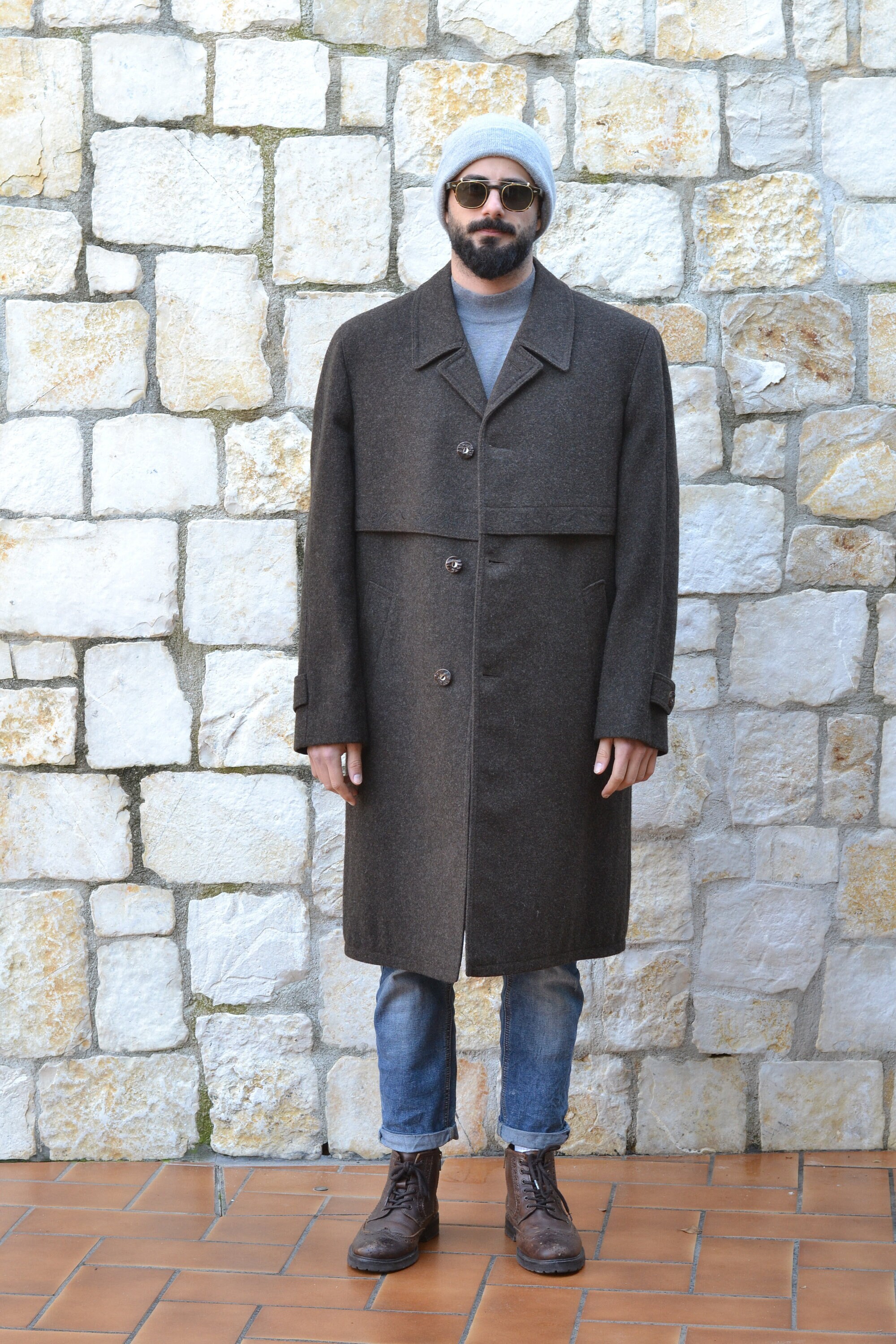 ジャケット・アウター [VINTAGE] 70s ALPEN LODEN loden coat Vintage ECHTER ALPEN LODEN Men's L Wool Jacket Over Coat
