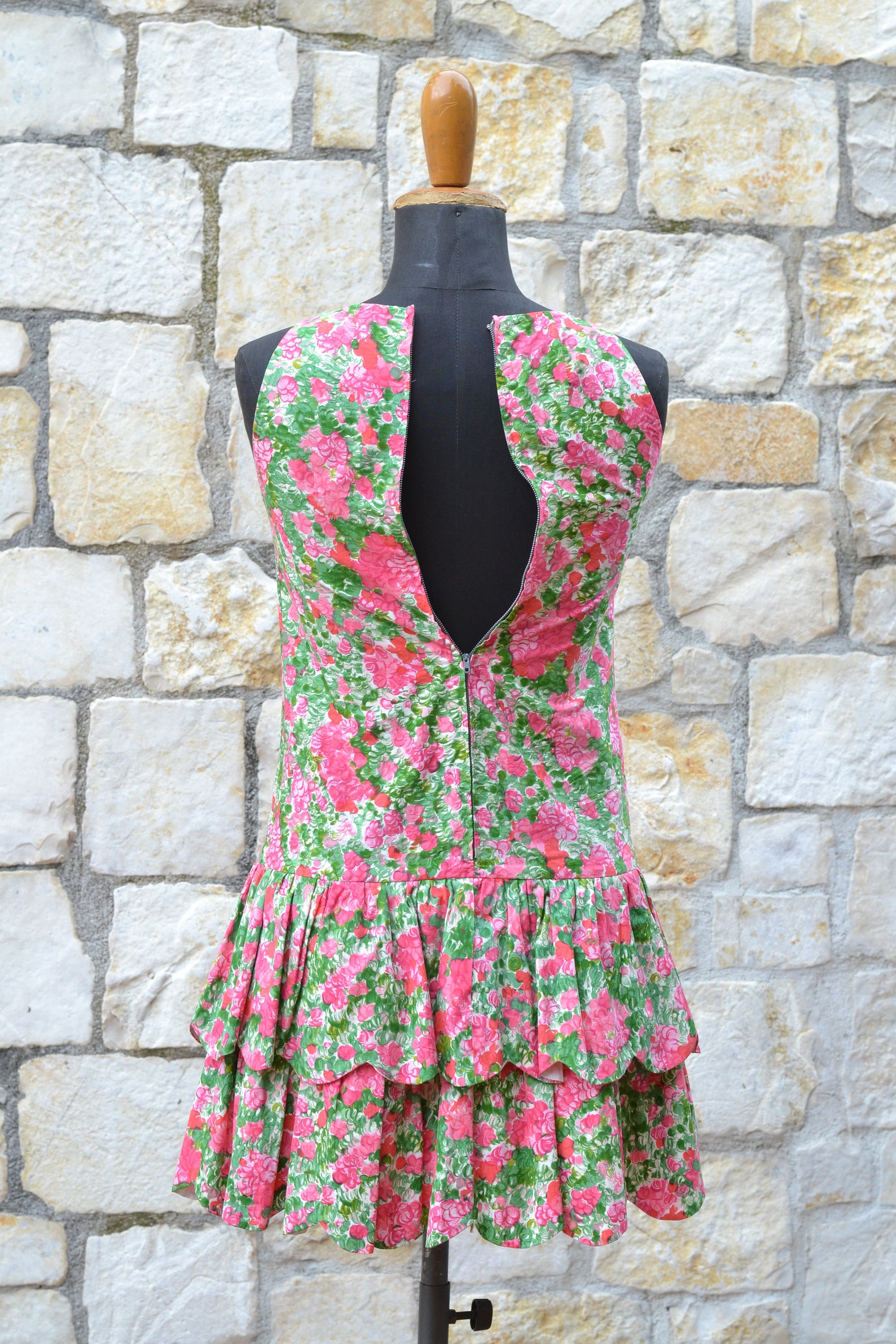 50s Vintage Ruffle Dress / Flower Summer Dress - Etsy