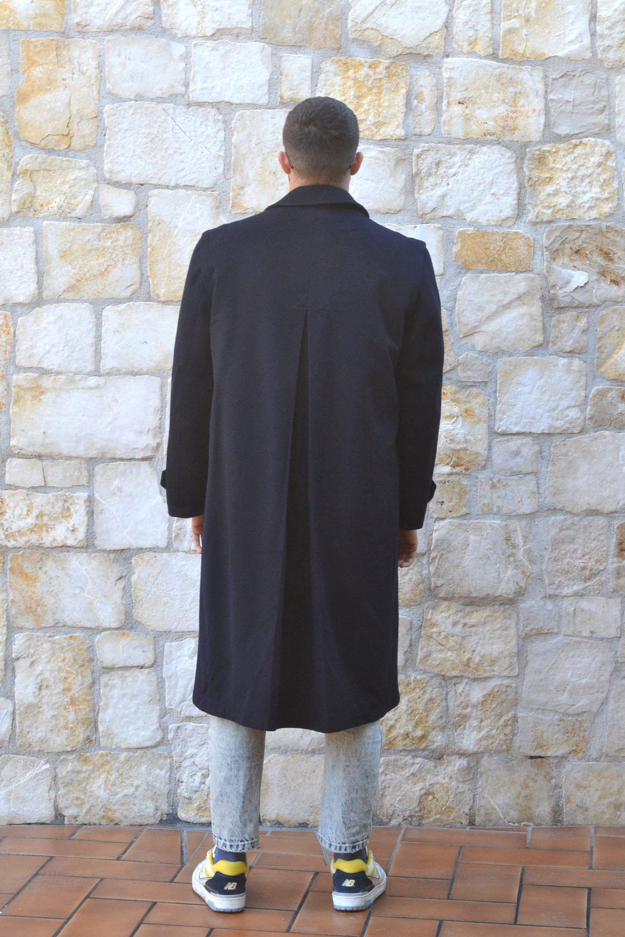 早割切符 - Dolphin - Moessmer Dark Wool Long / Men Coat Loden Blue ジャケット・アウター