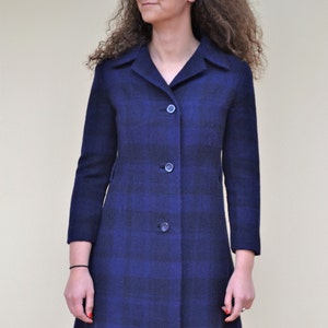 Plaid Wool Coat, Vintage Inspired Long Wool Coat, Winter Coat Women, Wool  Coat Women, Fit and Flare Coat, Princess Coat, Xiaolizi 4510 