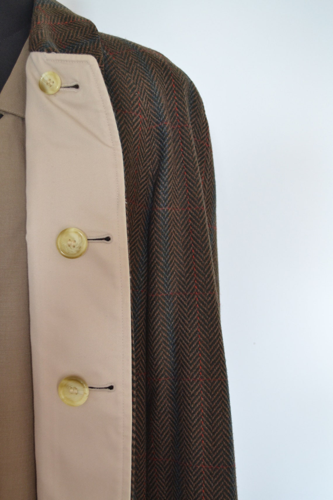 BURBERRY Reversible Vintage Wool Mens Trench Coat / Burberry - Etsy