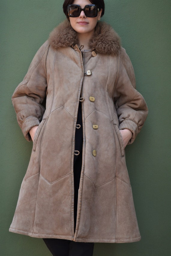 Original 70's penny lane coat shearling long coat wom… - Gem