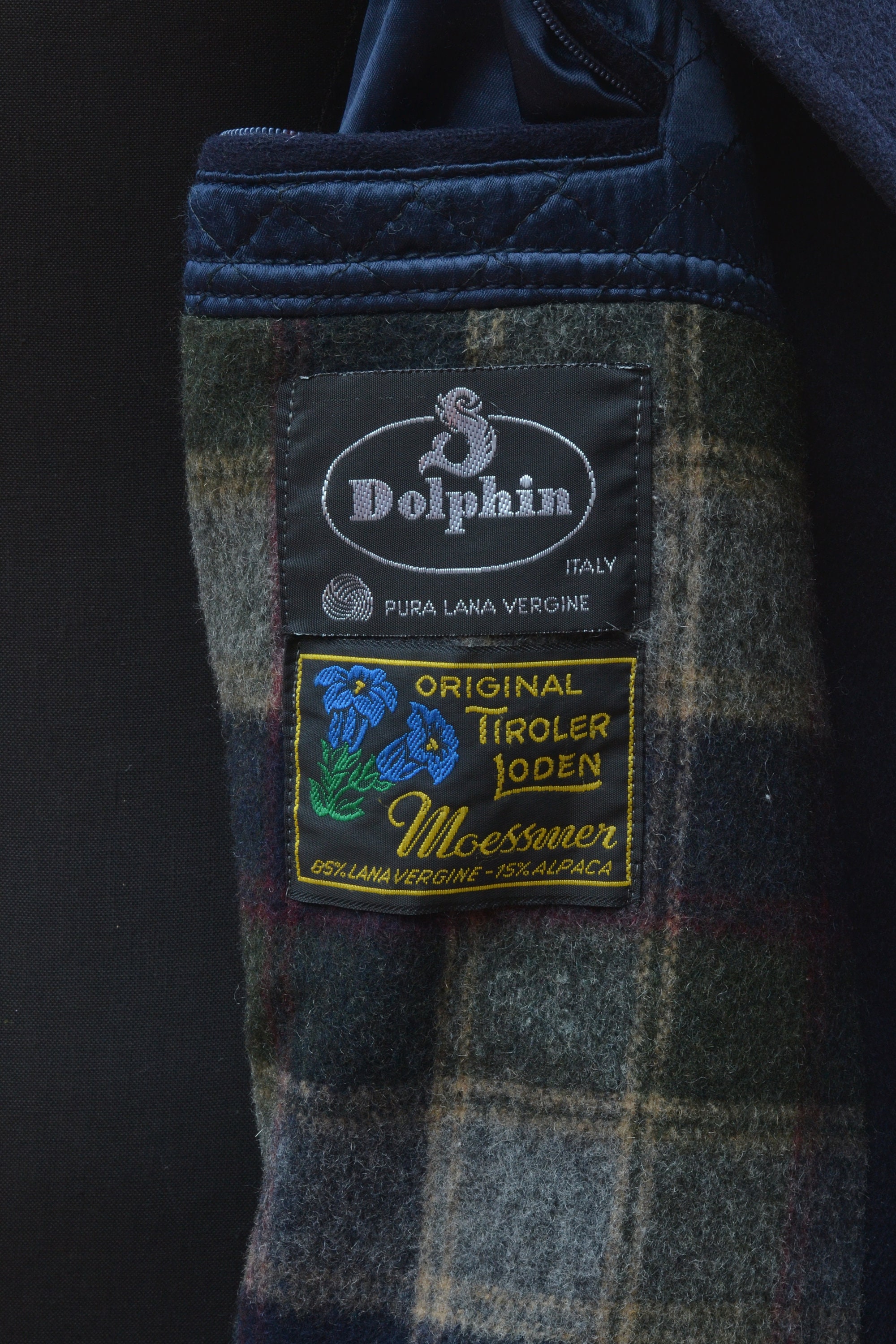 ジャケット・アウター Moessmer Loden Coat versin wool navy Moessmer - Dolphin - Dark Blue Loden Coat Men / Long Wool