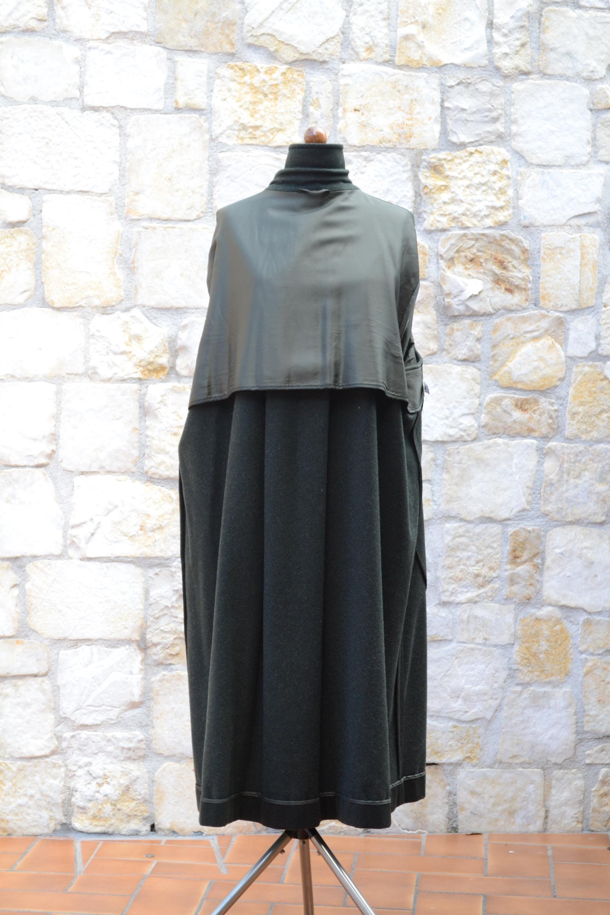 Rare Vintage Oversized Green Loden Coat by Merlet – Size 60