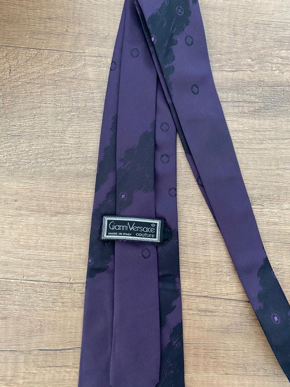 VERSACE COUTURE 90s vintage purple tie, Made in I… - image 2
