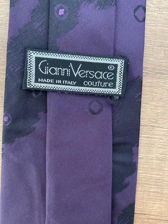 VERSACE COUTURE 90s vintage purple tie, Made in I… - image 3