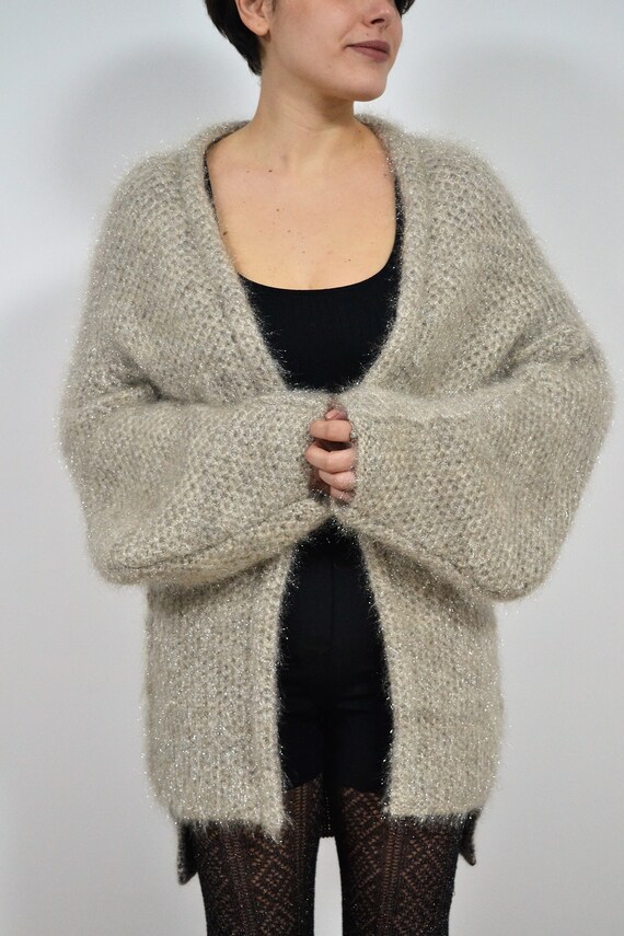 Oversized Chunky Knit and mohair cardigan size M,