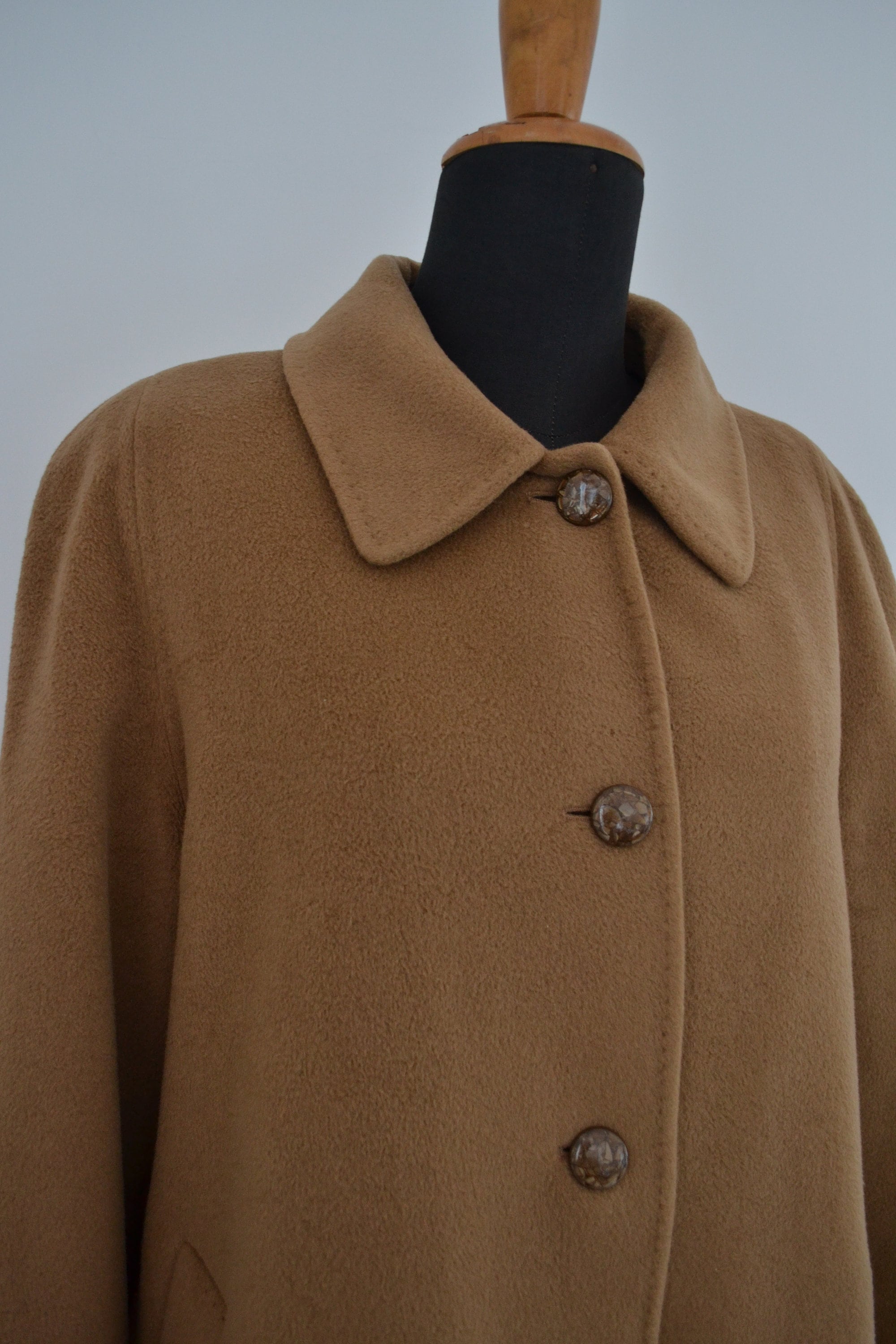 80s Vintage Camel Oversized Wool Coat Women - Etsy