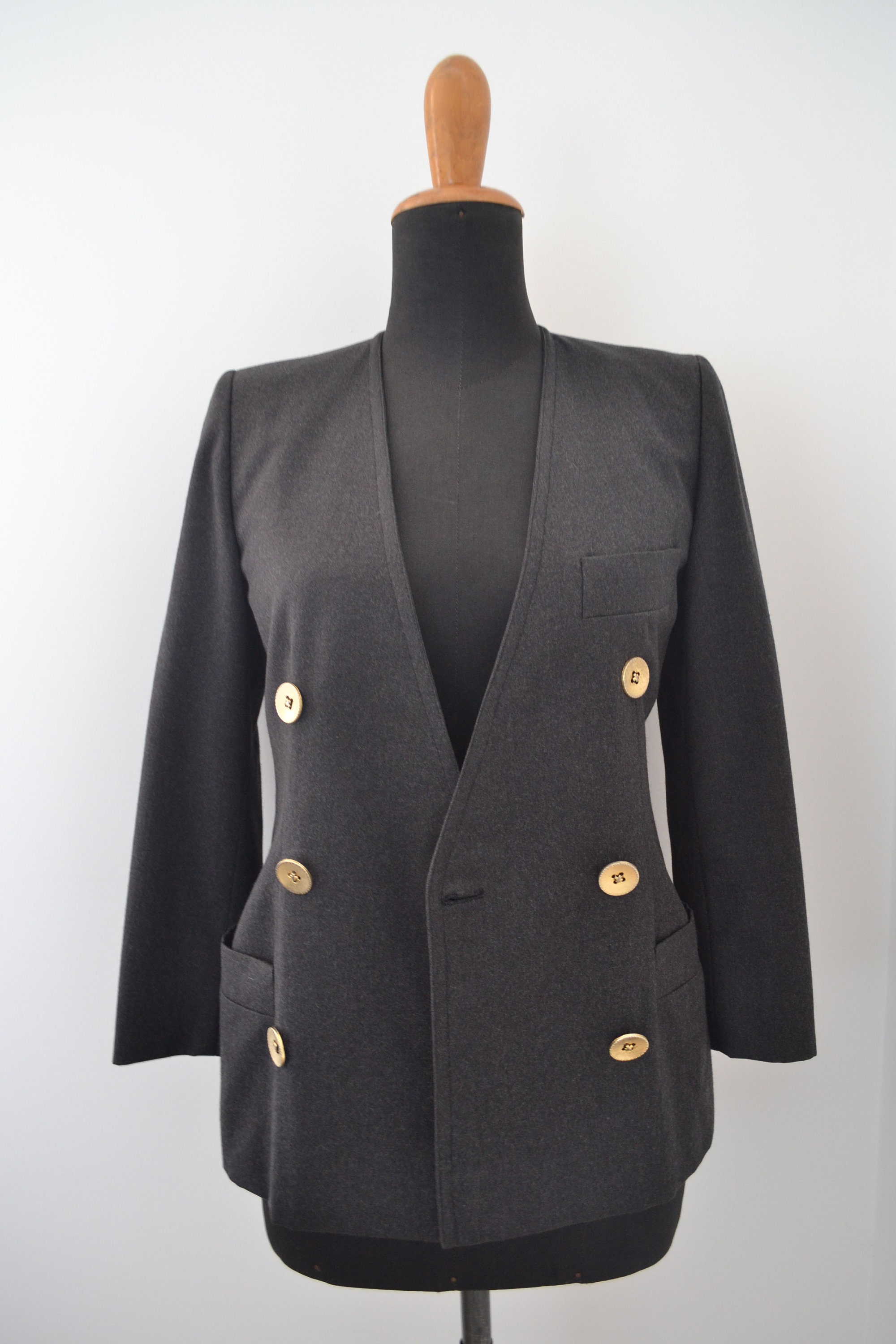 Double Breasted Woman Blazer, Tailored Vintage 90s Jacket, Italian 