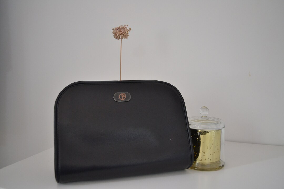 NAZARENO GABRIELLI Borsa vintage a mano, borsello vintage nero