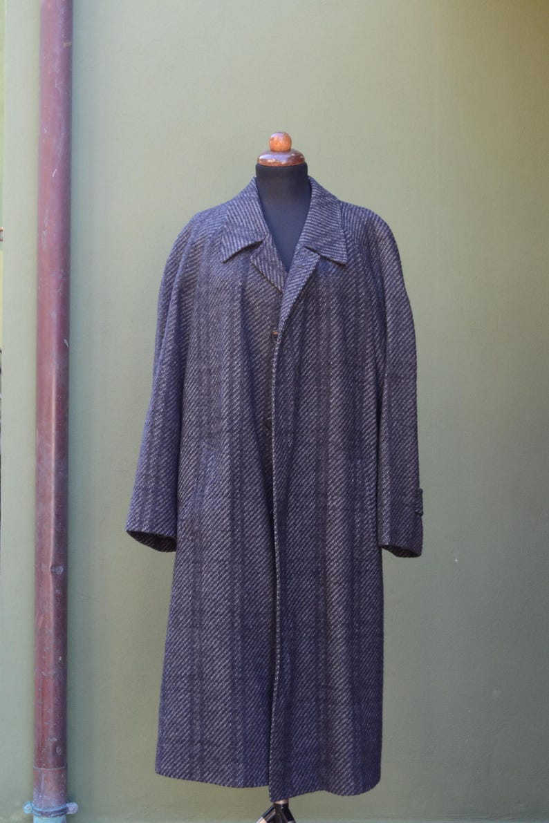 Ungaro herrkappa i vintageull från 1980-talet, lång kappa med skärp, ren jungfruull från Ferla, tillverkad i Italien, storlek 52, lyxiga herrkläder i överdimensionerat format bild 8