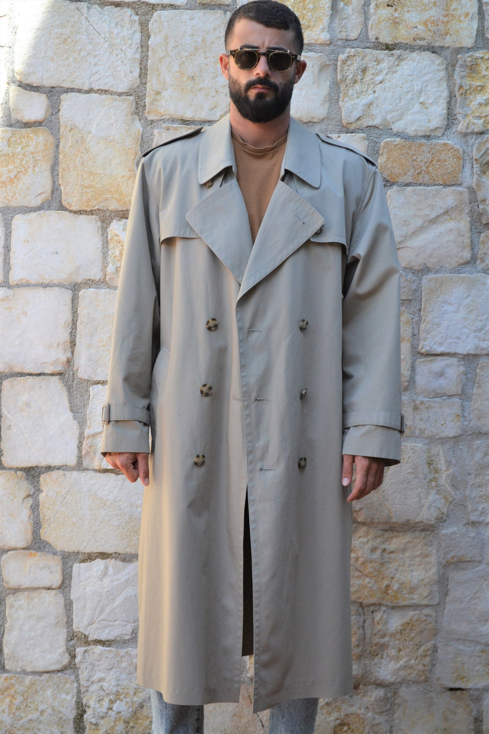 Belt Collar Trench Coat - Men - OBSOLETES DO NOT TOUCH