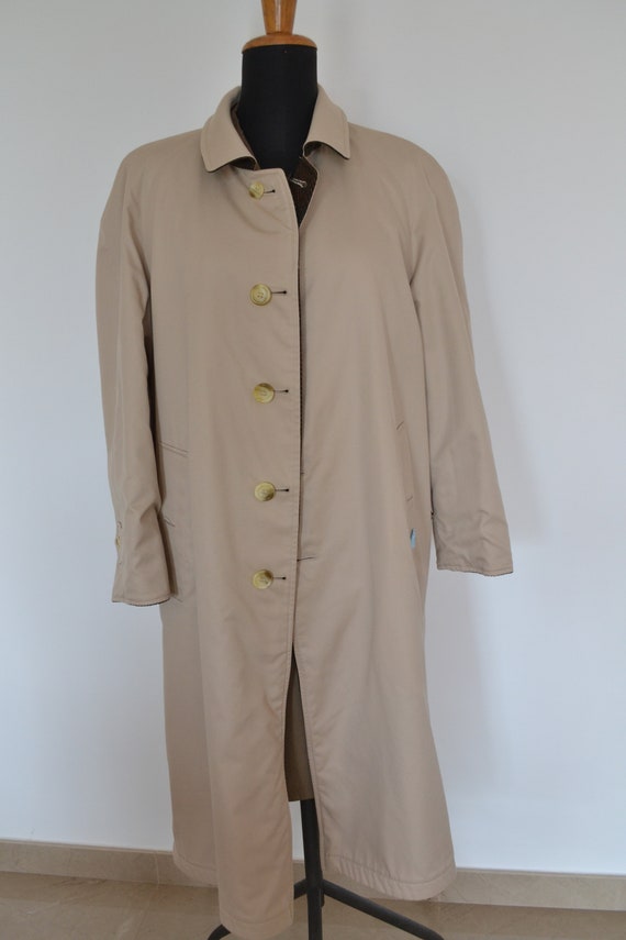 Wool reversible trench coat