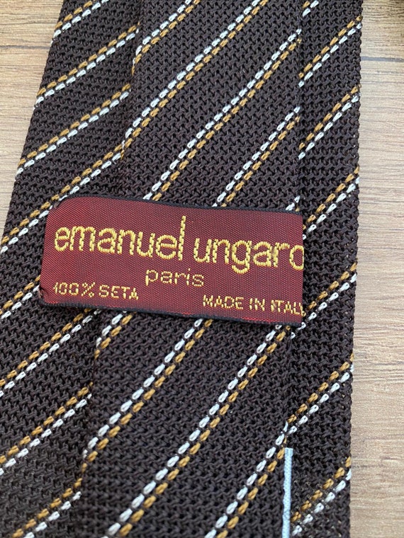 1980s 80's Emanuel Ungaro Paris Italian brown vin… - image 4