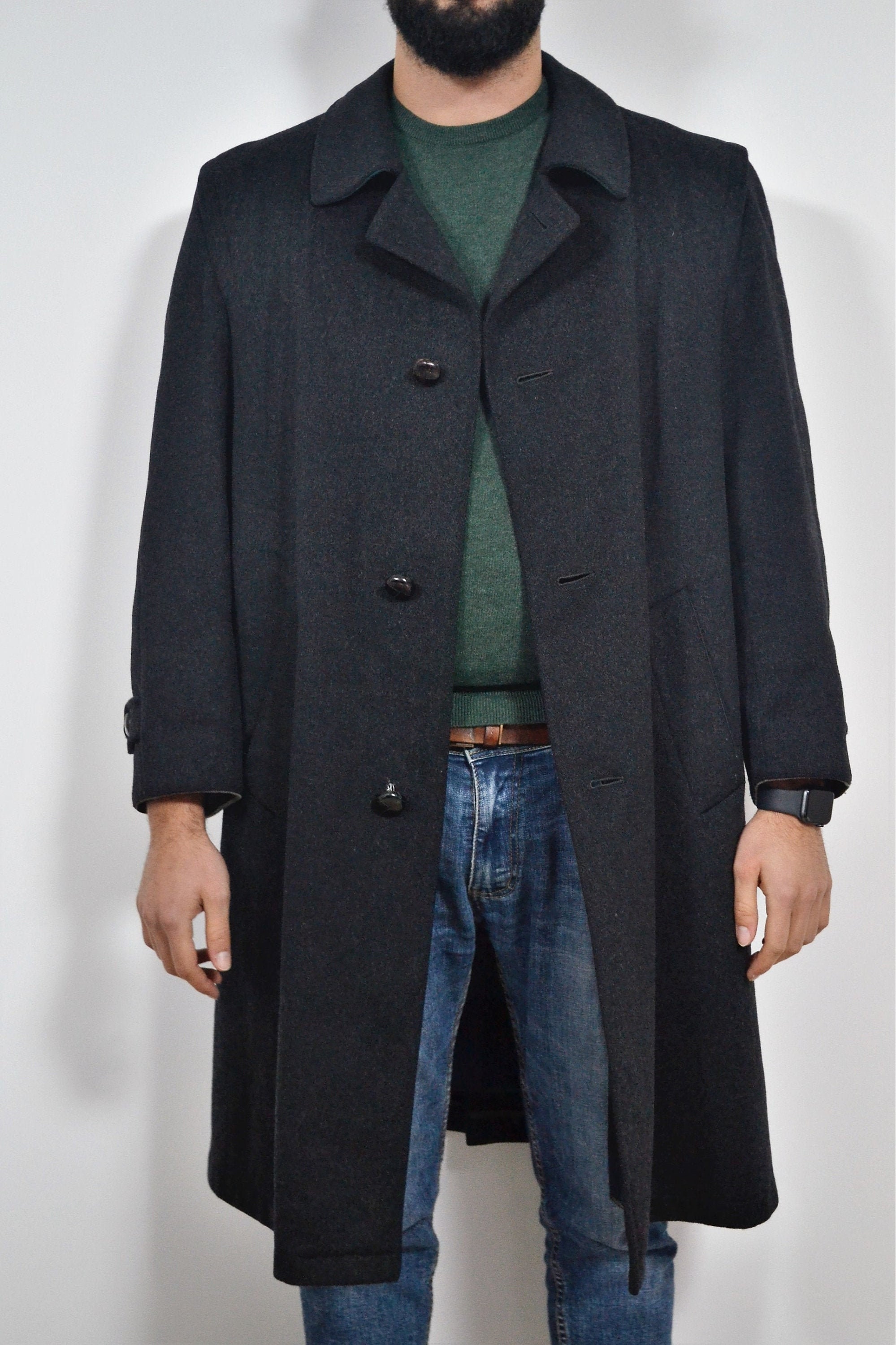 Steinbock Vintage Tyrol Loden Coat, Gray Coat, Long Men Coat, Original Austrian Loden Coat, Original Himalaya Tyroler Loden