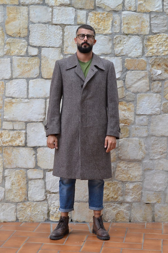 1970's tweed coat / mens winter coat men houndsto… - image 1