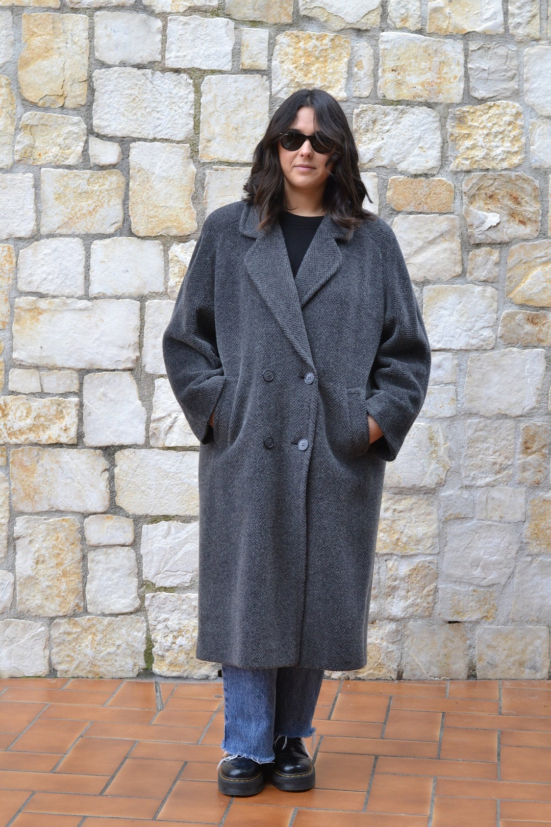 【極希少】00aw stone  lana wool coat The Woolen Overcoat