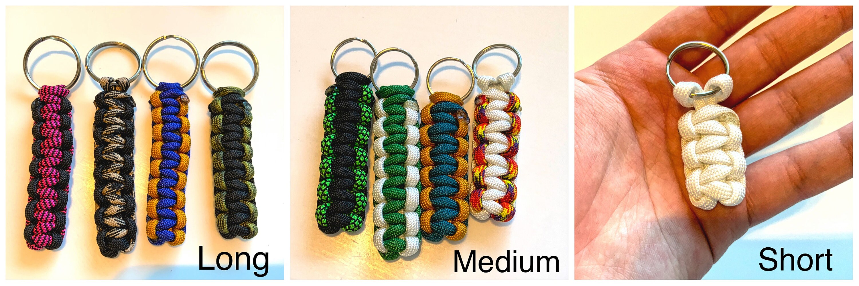 Two colours cobra weave Paracord keychain Etsy