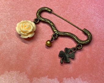 Lucky Rose Shawl Pin