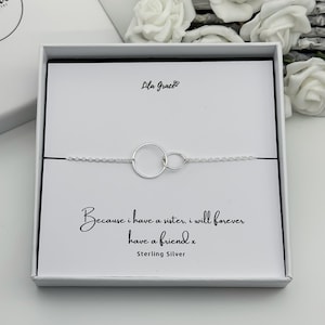 Bracelet cercle entrelacé en argent sterling Sister - Bijoux de l'amitié