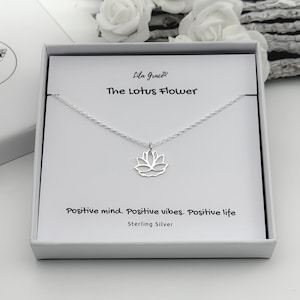Sterling Silver Lotus Flower Pendant Necklace - Choose your Chain length