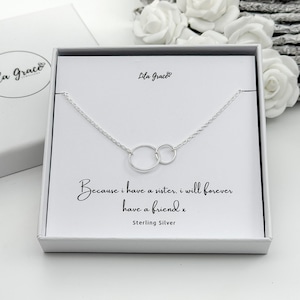 Collier cercles entrelacés en argent sterling Sister - Bijoux deux cercles