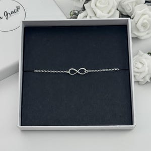 Sterling Silver Infinity Bracelet - Eternity Symbol Linked Jewellery