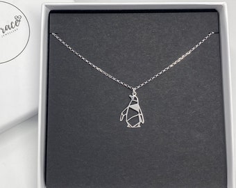 Sterling Silver Penguin Pendant Necklace - Choose your Chain Length Jewellery