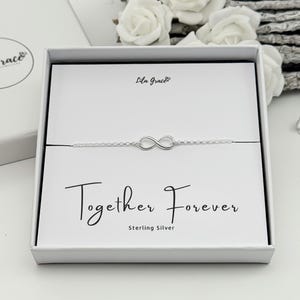 Sterling Silver Infinity Bracelet – Together Forever Eternity Symbol