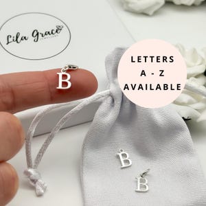 Charm pendentif initiale lettre en argent sterling - Nom à clip pour la fabrication de bijoux de collier - Fermoir à gâchette en argent 925 de qualité