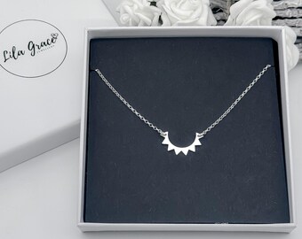 Sterling Silver Sun Linked Pendant Necklace - Choose your Chain Length