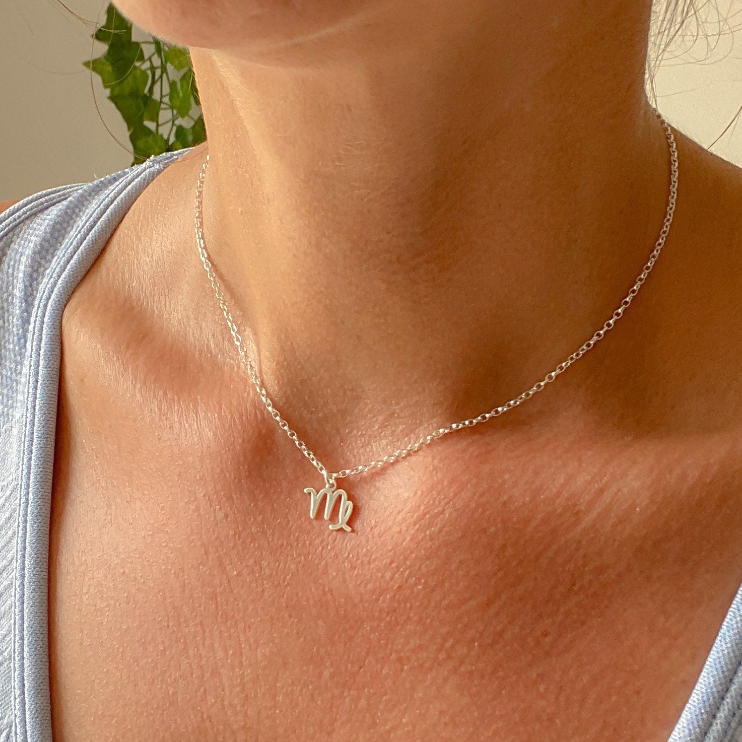 Pendentif Vierge En Argent 925 Avec Saphir Synthétique Et Chaîne - Neuf Avec étiquettes, Cadeau Idéal