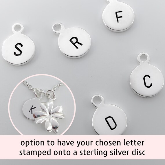 Sterling Silver Letter Initial Disc Pendant Charm Clip on Name for Bracelet  Necklace Jewellery Making Quality 925 Silver Trigger Clasp 