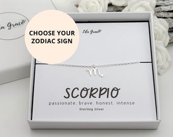 Sterling Silver Scorpio Zodiac Bracelet - Star Sign Charm Jewellery Gift