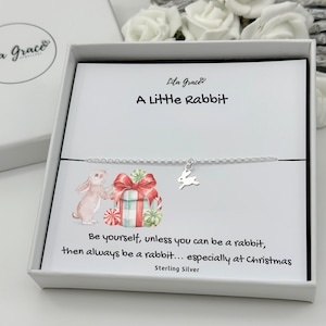 Sterling Silver Mini Birthday Bunny Rabbit Bracelet - Womens Girls Gift for her Funny Special Cute Adjustable Birthday Christmas Gifts