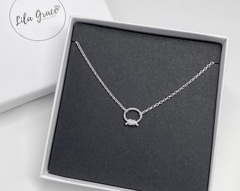 Sterling Silver Knot Necklace - Dainty Cute Pretty Womens Girls Jewellery Gift for her Friend Birthday Christmas choker and 24 inch Chain