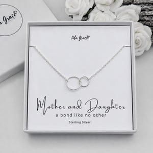 Mother and Daughter Sterling Silver Interlocking Circle Necklace: Choose your Chain Length