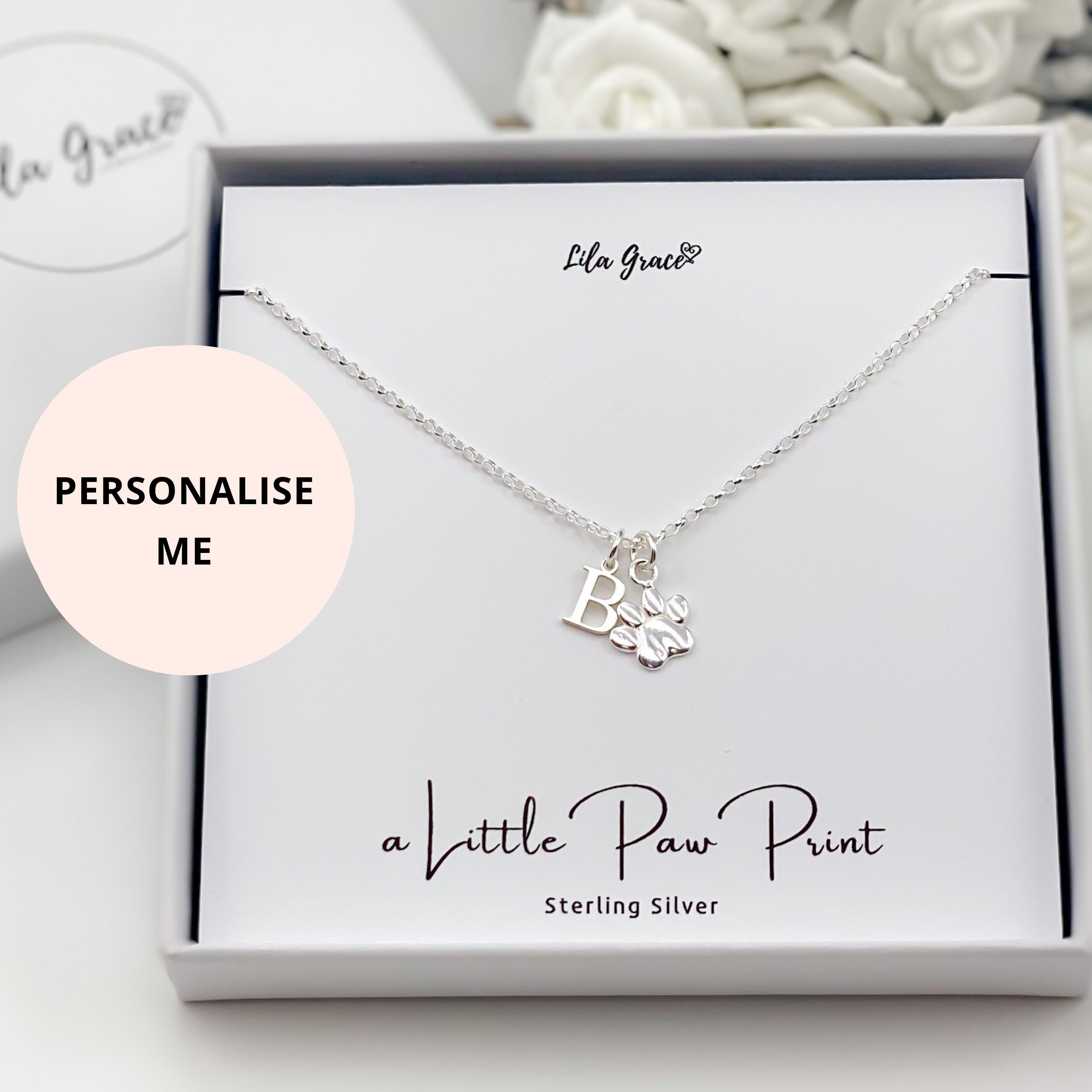 preiswert PERSONALISED Sterling Pet Necklace Gifts Memorable - Etsy Cute Necklace Silver Dainty Denmark Womens Puppy Thoughtful Paw Print Gifts Paws Girls Paw