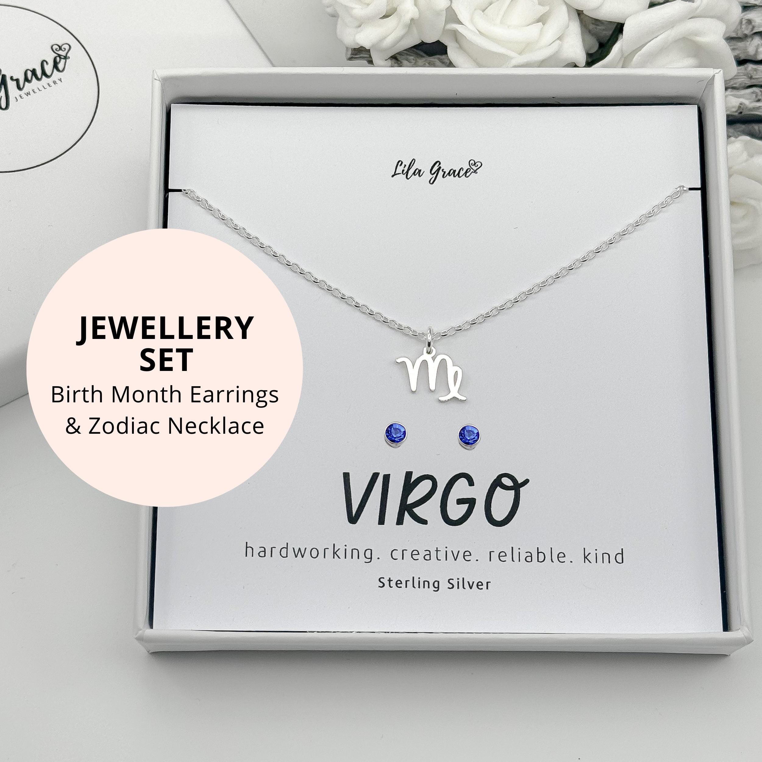 Pendentif Argent 925 Vierge Avec Saphir Synthétique - Chaîne Incluse - Neuf Avec étiquettes