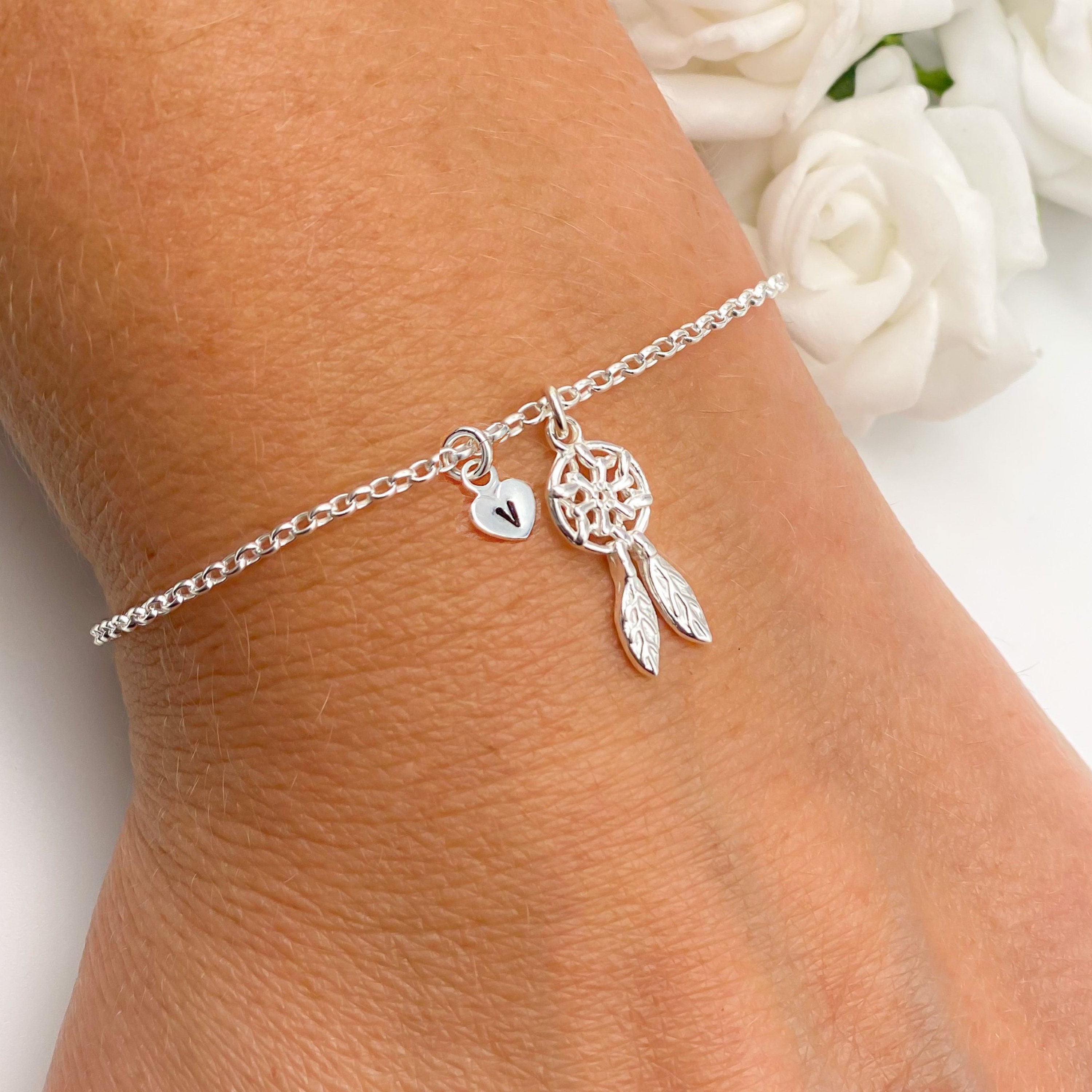 Silver dream catcher bracelet deals