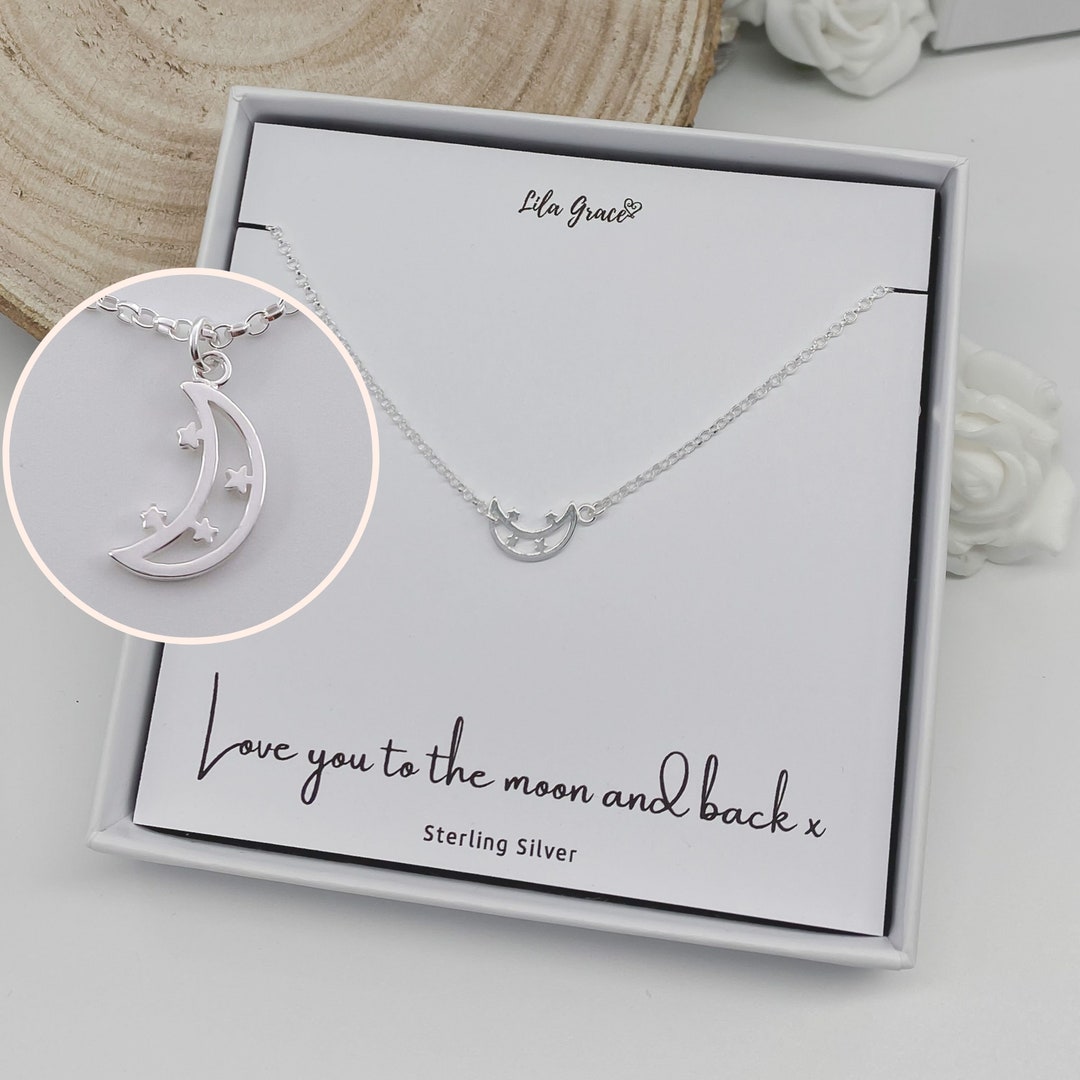 Sterling Silver I Love You To The Moon And Back Mom Necklace