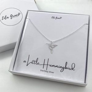 Sterling Silver Origami Hummingbird Lover Womens Girls Necklace Jewellery Gifts - Gift for her Birthday 14" 16" 18" 20" and 24" inch chains