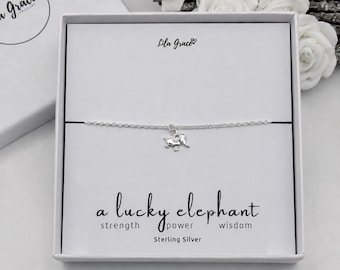 Bracelet éléphant porte-bonheur en argent sterling - Bijoux porte-bonheur