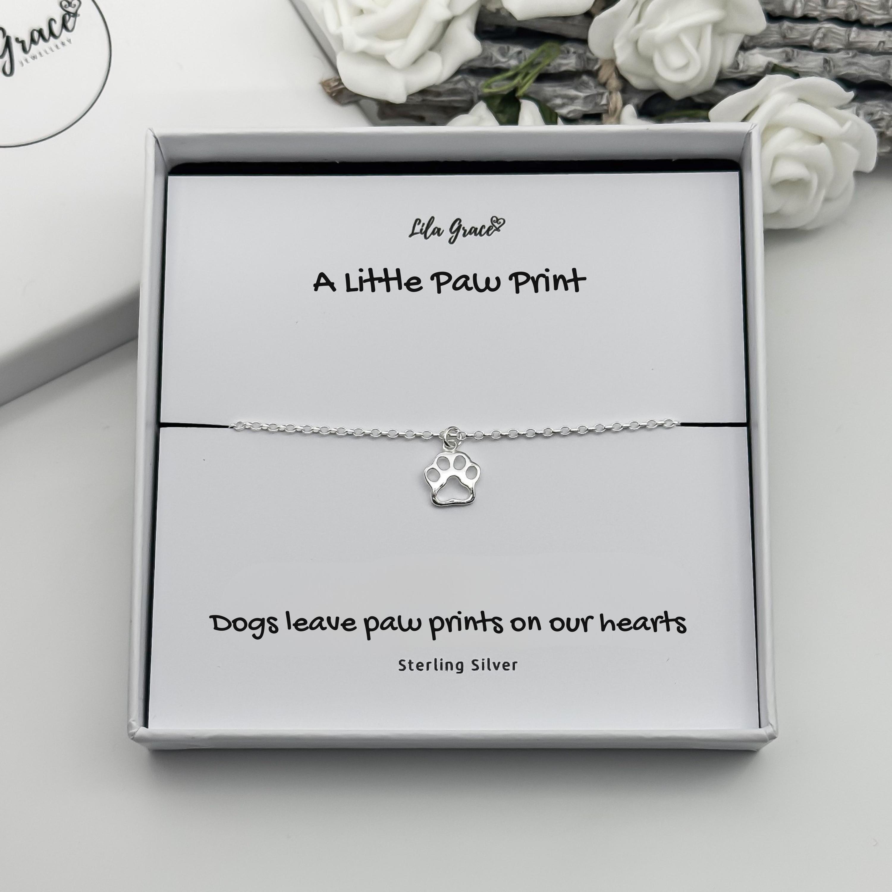 Sterling Silver Dog Paw Print Bracelet - Small and Large Sizes - Etsy