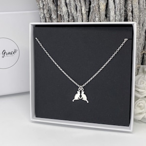 Sterling Silver Cat Womens Girls Necklace - Dainty Memorable Cat Lover Jewellery - Kitten Personalised letter stamped Birthday Christmas